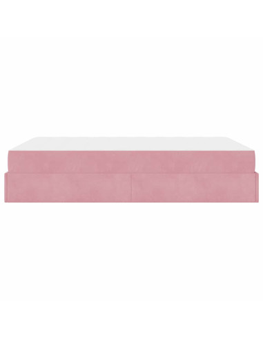 Struttura letto con materasso con materasso 2 pcs Rosa Velluto