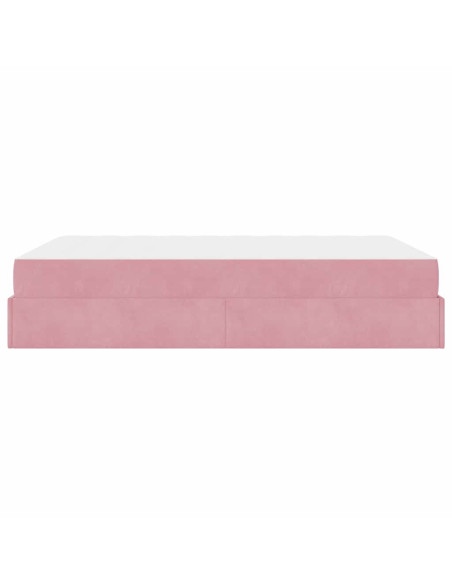 Struttura letto con materasso con materasso 2 pcs Rosa Velluto