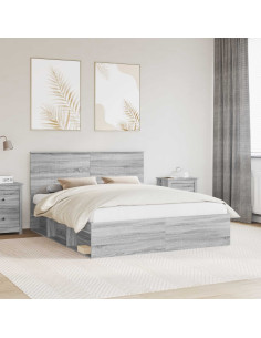 Struttura del letto Grigio Sonoma 160 x 200 cm Pino massello