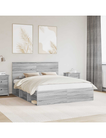Struttura del letto Grigio Sonoma 160 x 200 cm Pino massello