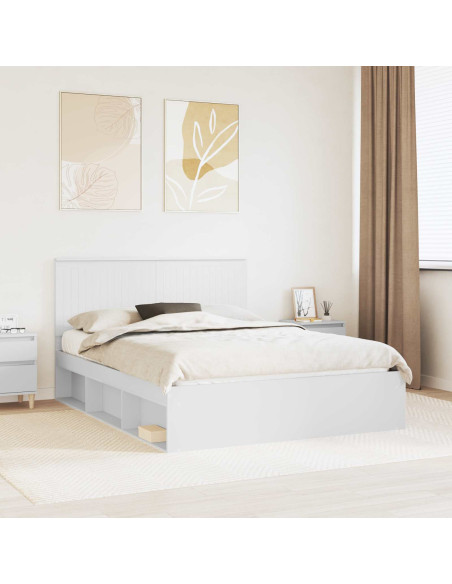 Struttura del letto Bianco 150 x 200 cm Pino massello