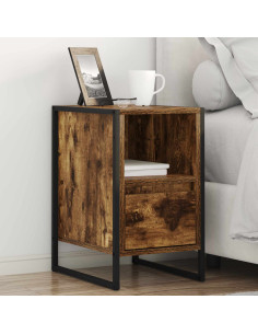 Comodino con cassetto 2 pcs Quercia Fumosa 39,5 x 30 x 50 cm
