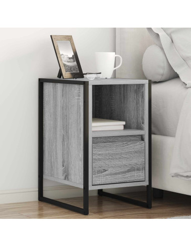 Comodino Grigio Sonoma 39,5 x 30 x 50 cm Legno multistrato