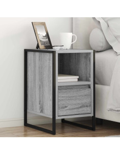 Comodino con cassetto 2 pcs Grigio Sonoma 39,5 x 30 x 50 cm
