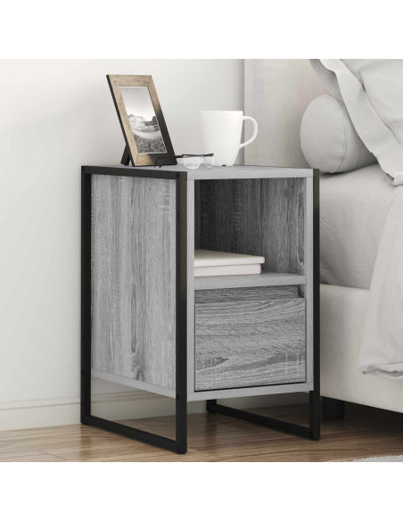 Comodino con cassetto 2 pcs Grigio Sonoma 39,5 x 30 x 50 cm