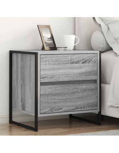 Comodino Grigio Sonoma 50 x 39.5 x 50 cm Legno multistrato
