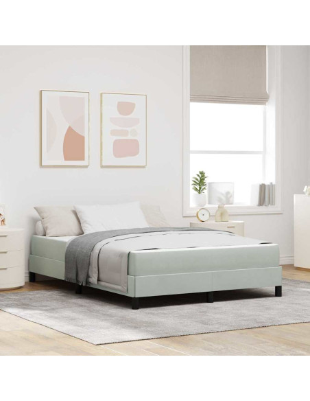 Letto a molle con materasso Grigio chiaro 160 x 220 cm Tessuto