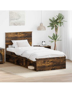 Struttura del letto Rovere fumé 75 x 190 cm Legno multistrato