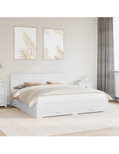 Struttura del letto Bianco 200 x 200 cm Legno multistrato