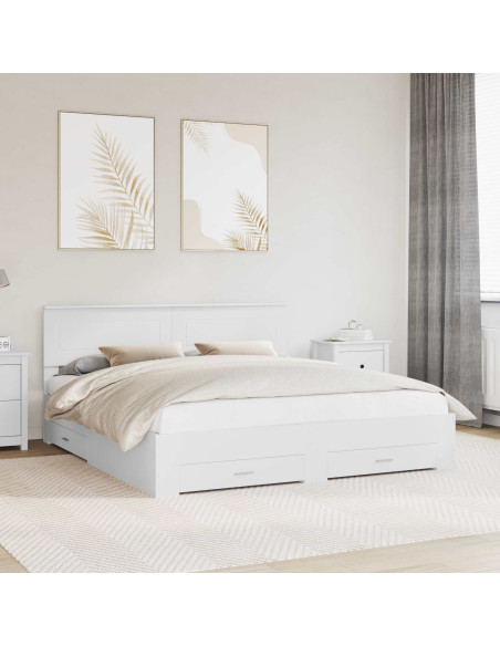 Struttura del letto Bianco 200 x 200 cm Legno multistrato