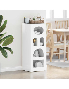 Credenza Bianco Lucido 40 x 35 x 100,5 cm Legno multistrato