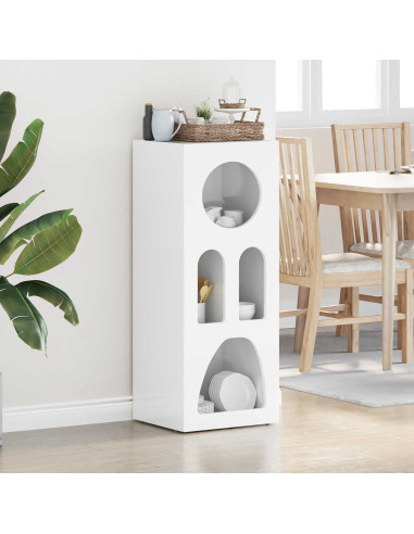 Credenza Bianco Lucido 40 x 35 x 100.5 cm Legno multistrato