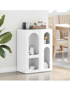 Credenza Bianco Lucido 59 x 35 x 80.5 cm Legno multistrato