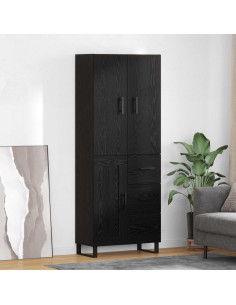 Credenza con cassetto 2 pcs Rovere Nero 69,5 x 34 x 180 cm