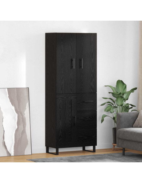 Credenza con cassetto 2 pcs Rovere Nero 69,5 x 34 x 180 cm