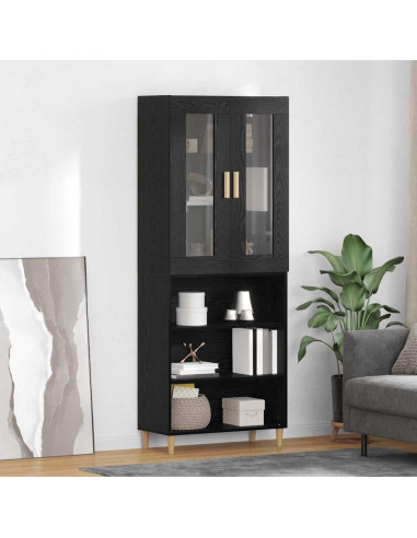 Credenza Rovere Nero 69,5 x 34 x 180 cm