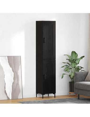 Credenza Rovere Nero 34,5 x 34 x 180 cm Legno multistrato