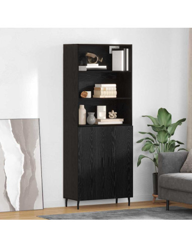 Credenza Rovere Nero 69,5 x 34 x 180 cm