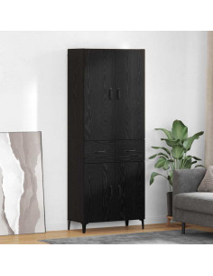 Credenza Rovere Nero 69,5 x 34 x 180 cm Legno multistrato
