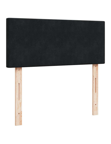 Pouf Letto con Materasso e LED Nero 120x190cm in Velluto