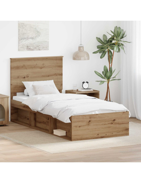 Struttura del letto con testiera Rovere Artigianale 75 x 190 cm