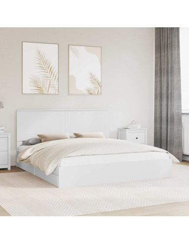 Letto con Contenitore Bianco 200 x 200 cm Legno multistrato