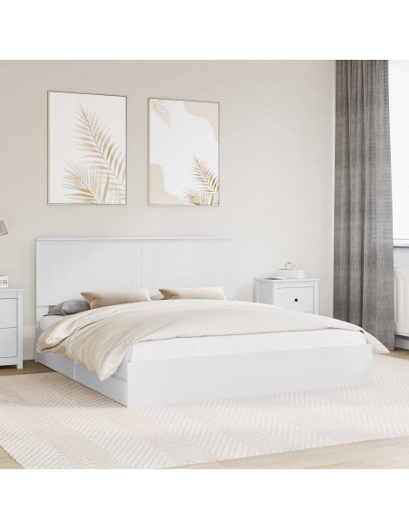 Letto con Contenitore Bianco 180 x 200 cm Legno multistrato