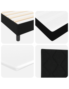 Letto a molle con materasso Nero 160 x 200 cm Tessuto