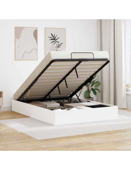 Letto ottomano Bianco 193 x 120 x 25 cm Truciolare