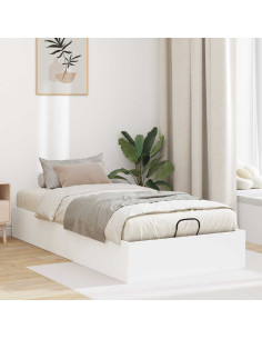 Letto ottomano Bianco 193 x 120 x 25 cm Truciolare