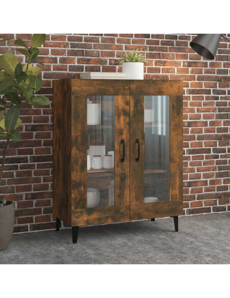 Credenza Rovere Fumo 69,5x34x90 cm in Legno Multistrato