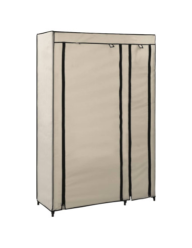 Armadio Pieghevole Crema 110x45x175 cm in Tessuto