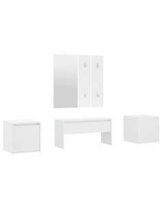 Set di Mobili da Corridoio Bianco in Legno Multistrato