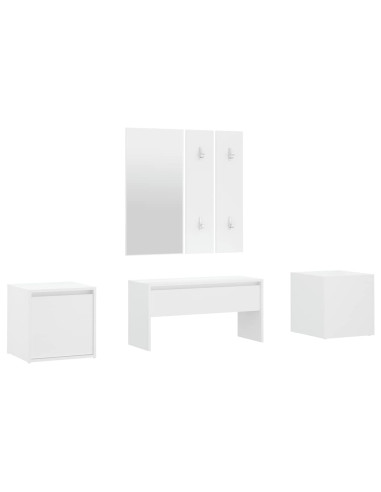Set di Mobili da Corridoio Bianco in Legno Multistrato
