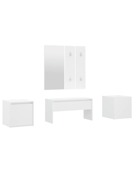 Set di Mobili da Corridoio Bianco in Legno Multistrato