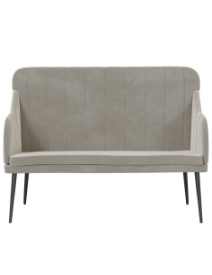 Panca Grigio Chiaro 110x76x80 cm in Velluto 2