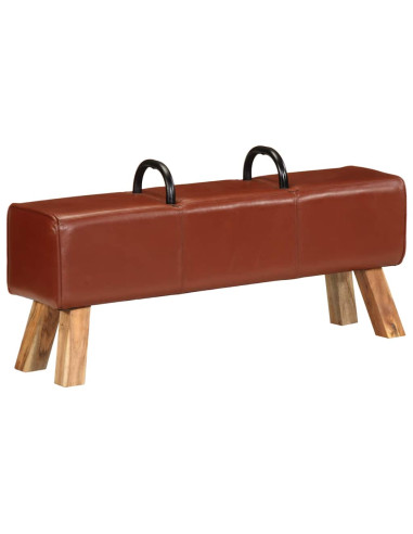 Panca per Esercizi Marrone 110 cm in Vera Pelle
