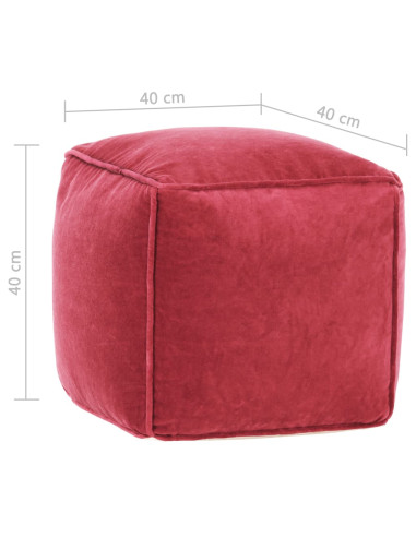 Pouf in Velluto di Cotone 40x40x40 cm Rosa