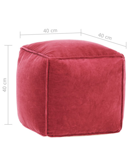 Pouf in Velluto di Cotone 40x40x40 cm Rosa