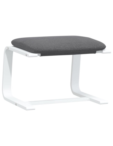 Poggiapiedi Grigio Chiaro 51x41x40 cm in Tessuto