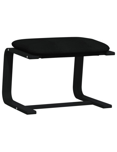 Poggiapiedi Nero 51x41x40 cm in Tessuto