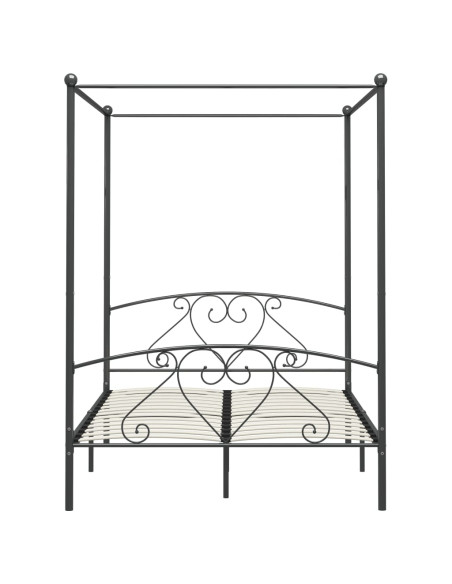 Giroletto Baldacchino senza Materasso Grigio 140x200 cm Metallo