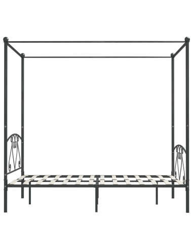 Giroletto Baldacchino senza Materasso Grigio 140x200 cm Metallo