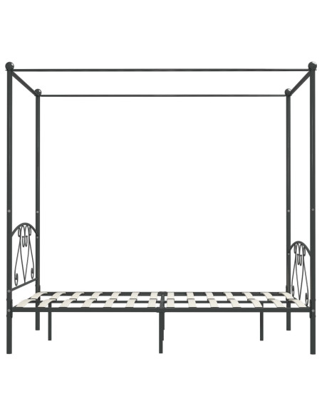 Giroletto Baldacchino senza Materasso Grigio 140x200 cm Metallo