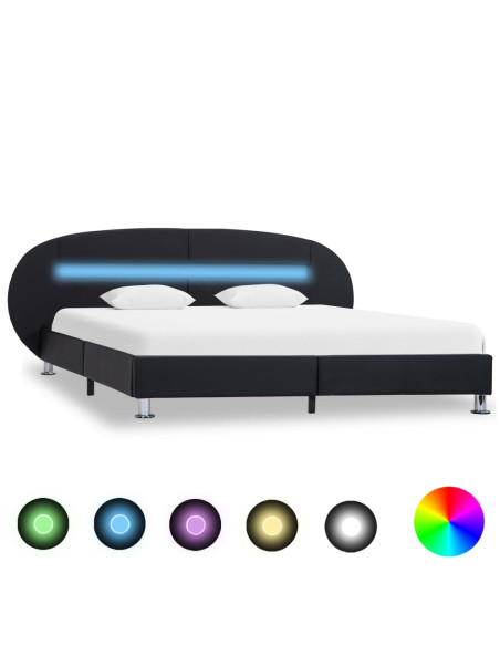 Giroletto con LED Nero in Similpelle 180x200 cm