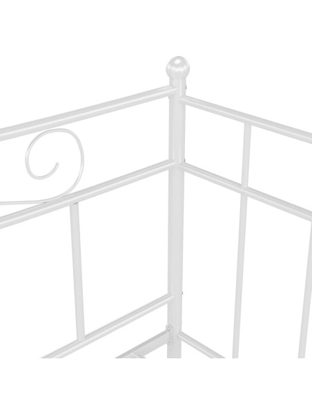 Telaio Divano Letto Estraibile Bianco in Metallo 90x200 cm