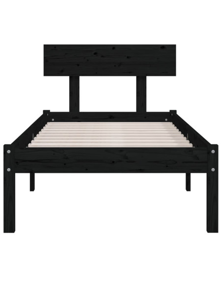 Giroletto Nero in Legno Massello di Pino 100x200 cm