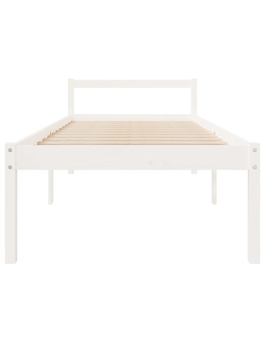 Letto per Anziani Bianco 90x190 cm Single in Legno di Pino