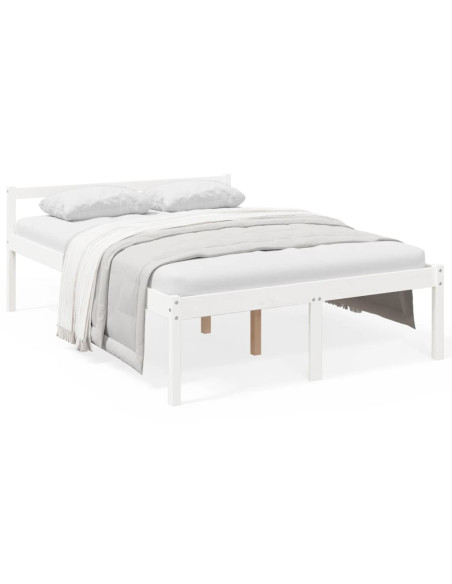 Letto per Anziani Bianco 120x190 cm Small Double Legno di Pino