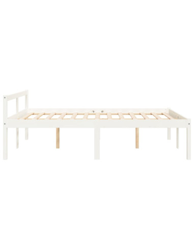 Letto per Anziani Bianco 120x190 cm Small Double Legno di Pino